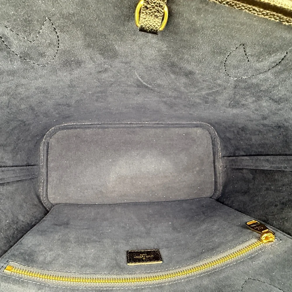 Louis Vuitton Black Embossed Monogram Leather Tote with Zip Pouch - Picture 3 of 6